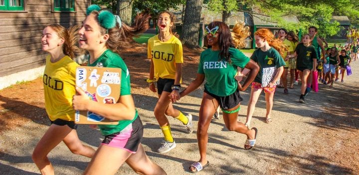 Girls running for color war