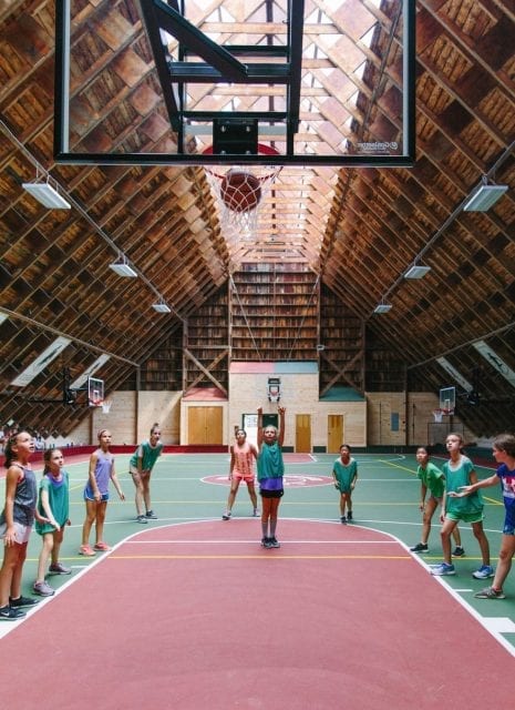 Girls basketball indoors