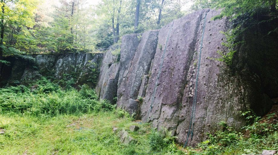 Granite climbing wall