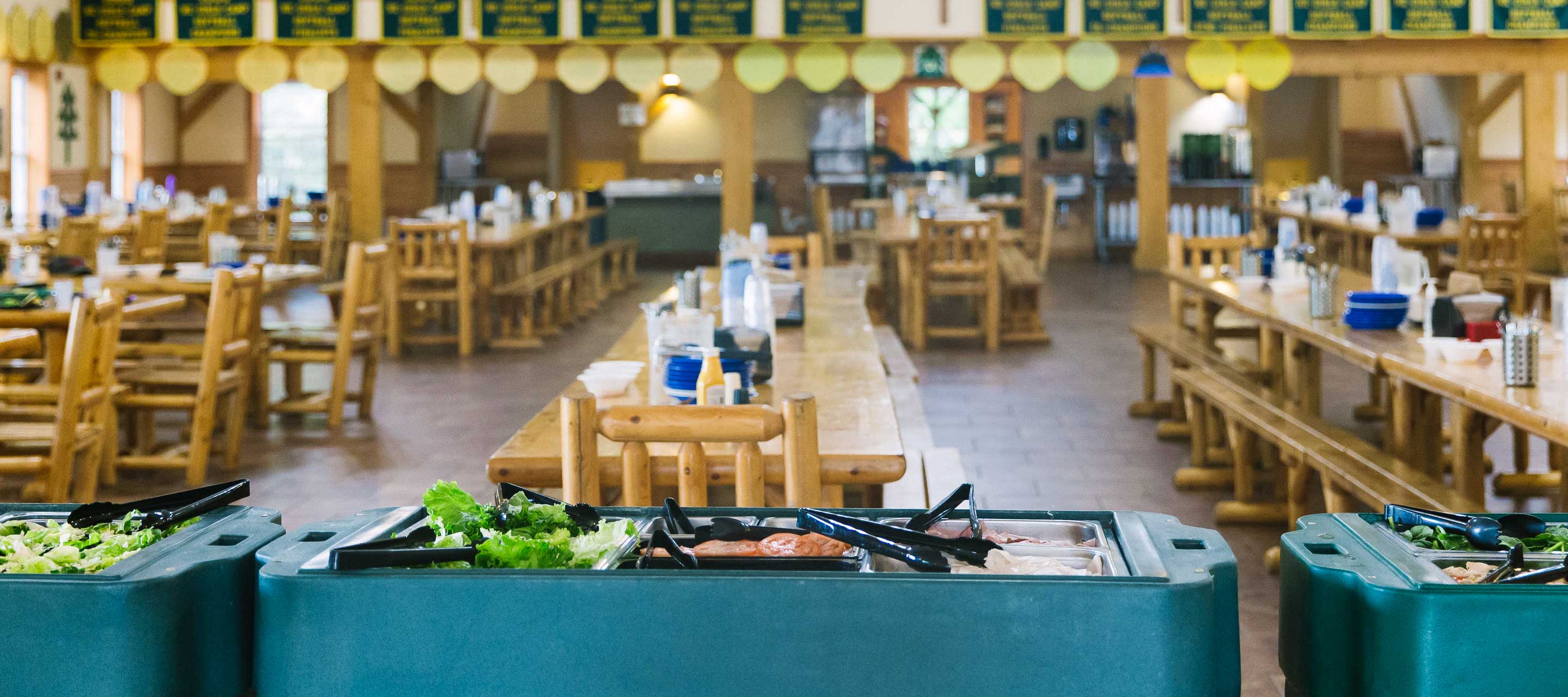 Salad bar and dining hall